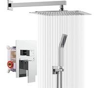 Porta con pioggia ad alta pressione Gesta portatile Combo con doccia con braccio di estensione regolabile, set di rubinetti per la doccia a parete per bagno, casa, hotel, piscine LWX