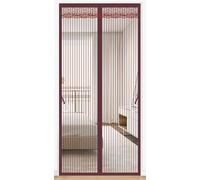 Porta con zanzariera magnetica - Protezione dagli insetti con potenti magneti e nastro magico di facile installazione(Coffee stripes,140X230CM)