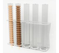 Porta coni gelato in plexiglas 5 file da parete altezza 44xh50 cm - 60 coni gelato colore trasparente con valvola ferma coni in silicone sostituibile trasparente