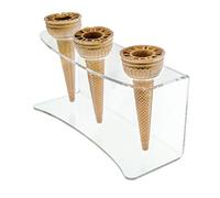 Porta coni gelato in plexiglass a 3 posti