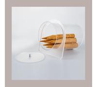 Porta Coni in Plexiglass Trasparente Inclinato con Supporto e Coperchio Ideale per Gelaterie 30x37h32 cm