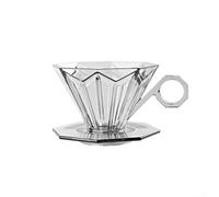 Porta cono filtro gocciolatore per caffè, PCTG qualificato per contatto alimentare, portatile e per la produzione manuale, adatto per 1-2 persone (grigio chiaro)