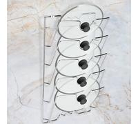 Porta Coperchi Pentole 5 Livelli Montaggio a Parete Verticale Supporto in Metallo per Pentole e Stoviglie 40,7 x 25,7 x 7,5 cm
