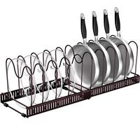 Porta Coperchi Pentole Organizer Padelle Cucina 10 Scomparti Allungabili -Bronzo