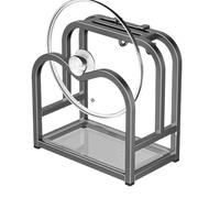 Porta-coperchi per pentole - Organizer cavo in acciaio al carbonio con drenaggio rapido, copertura antiruggine e supporto per cucchiaio per armadietti da cucina, dormitori per camper, ristoranti, port