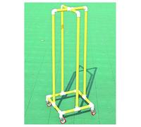 Porta corda for cerchio in PVC, supporto indipendente for hula hoop e corda for saltare, carrello mobile for riporre cerchi da fitness, ripiani for organizzare attrezzature sportive(Yellow,55cm/21.6in
