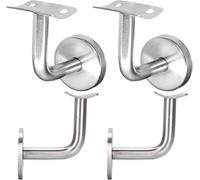 Porta corrimano, set 4 supporti corrimano in acciaio inox, attacco corrimano, per ringhiere scale, supporto a parete in legno con rosone di copertura