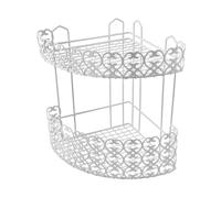 Porta cosmetici ad angolo a 2 piani modello florenza di colore bianco