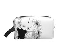 Porta cosmetici di grande capacità, borsa da viaggio per il trucco da donna, dente di leone nero