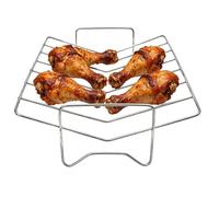 Porta Costine A Forma Di V In Acciaio Inossidabile Resistente Al Calore | Griglia BBQ In Metallo Per per Verdure, Carne, , Interno, Esterno, Picnic, Campeggio, Cottura, Barbecue