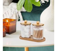 Porta cotton fioc con coperchio, dispenser per bastoncini di filo