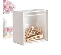Porta cotton fioc - Mensola organizer trasparente per montaggio a , porta Qtip da bagno, organizer per batuffoli di cotone e dispenser ṕer palline di cotone, elastici p̀er capelli, filo interdentale,