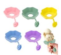 Porta crema per bambini senza goccia, 5 pezzi, riutilizzabili, in silicone, per bambini, all'aperto, piscina, feste, barbecue, picnic, campeggio, estate, snack e dessert