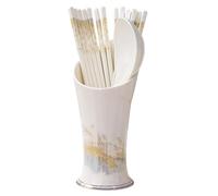 Porta cucchiaio in ceramica con drenaggio | Supporto per utensili in ceramica | Lo stuzzicadenti di grande capacità riposa per cucinare le vacanze in classe