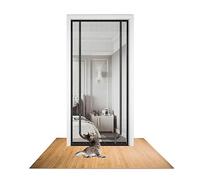 Porta da balcone per gatti, in rete spessa, resistente ai gatti, per evitare che i gatti corrano, camera da letto, cucina, terrazzo, nero, 80 x 200 cm