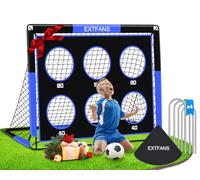 Porta da calcio 2 in 1 con parete con bersagli: porte da calcio pop-up per giardino, bambini e spazi aperti - Porta singola pieghevole con 6 bersagli, borsa per il trasporto per parco, spiaggia