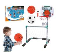 Porta da calcio a pallacanestro acquatico - Set da gioco galleggiante per piscina, per sport all'aria aperta, set gonfiabile per il libero, doppia funzione, con facile montaggio per prato
