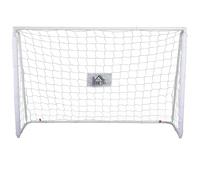 Porta da calcio HOMCOM con staffa in metallo e rete 186x62x123 cm Bianco