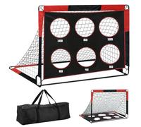 Porta da calcio per bambini con 6 aree bersaglio, 150 x 120 x 120 cm, portatile e stabile, per sport all'aria aperta, per campi sportivi, giardino, parco, spiaggia