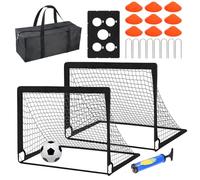 Porta da Calcio per Bambini con Rete | Attrezzatura Sportiva Portatile 1,2 x 0,9 m - Set di 2 Porte con Pallone, Bersaglio e Coni,Per bambini, e di gioco interni ed esterni