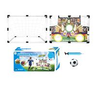 Porta Da Calcio Per Bambini, Leggera E Pieghevole, 88x47x61 Cm, Porta Da Calcio E Pallamano All'aperto 2 In 1, Allenamento Di Calciö Portatile, Con 3 Zone Bersaglio, Pallamano Gonfiabile, Pompa, Per B