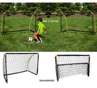PORTA DA CALCIO SET 2 Pezzi Porte Calcetto Richiudibili Allenamento rete