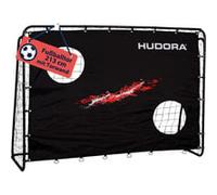 HUDORA Porta da calcio Trainer con parete per goal, porta robusta da esterno per bambini e adulti, con due fori bersaglio rinforzati, Porta impermeabile per training e divertimento