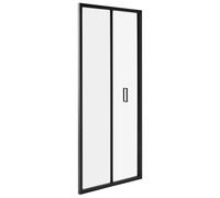 Porta da doccia pieghevole in vetro temperato trasparente con anta 80 x 190 cm Nero
