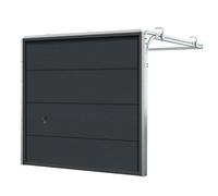 Porta da garage 2000 x 2000 mm, sezionale, modello basic, Grigio antracite simile a RAL 7016, configurabile su misura