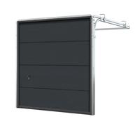Porta da garage 2000 x 2200 mm, sezionale, modello basic, Grigio antracite simile a RAL 7016, configurabile su misura