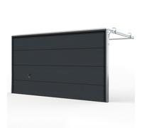 Porta da garage 4m, sezionale, modello basic, grigio antracite simile a RAL 7016, 4000 x 2000 mm, configurabile su misura