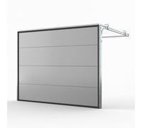 Porta da garage, sezionale, modello basic, Alluminio brillante, 2000 x 1900 mm, configurabile su misura