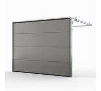 Porta da garage, sezionale, modello basic, Alluminio grigiastro simile a RAL 9007, 2000 x 1900 mm, configurabile su misura