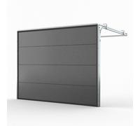 Porta da garage, sezionale, modello basic, Grigio scuro metalizzato simile a DB 703, 2000 x 1900 mm, configurabile su misura