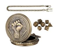 Porta dadi per orologio da tasca, custodia per dadi in metallo - Custodia per gioielli con dadi con motivo a pugno | o per giochi da tavolo di ruolo, per orologi da tasca vintage per giochi di ruolo