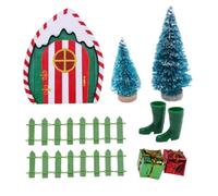 Porta degli Elfi 9 Pezzi/Set Porta delle Fate di Natale con Una Bambola Carina in Miniatura per Accessori per la casa delle Bambole Set di gnomi magici per Decorazioni Natalizie per Interni ed estern
