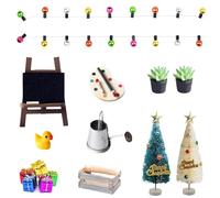 Porta Degli Elfi di Natale,Set di Accessori per Porta Gnomo Natalizio,Decorazioni Miniature Casetta in Legno,Porta Dell Elfo di Natale Accessori,Natale Kit per DIY Decorazioni