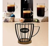 Porta del baccello di caffè con cestino di stoccaggio a base legno per