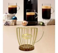 Porta del baccello di caffè con cestino di stoccaggio a base legno per