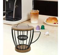 Porta del baccello di caffè con cestino di stoccaggio a base legno per