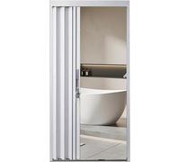 Porta del bagno pieghevole in alluminio personalizzabile, design interno, chiudibile per la privacy, adatta a 220-180 cm di altezza, bianca, perfetta per qualsiasi apertura (altezza 190 cm