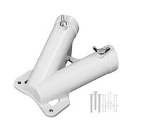 Porta Del Bandiera - Supporto Per Bandiera In Metallo A V | Del Supporto Di | Design A Doppio Foro | Dado Regolabile, Facile Da Installare Di Colore Bianco