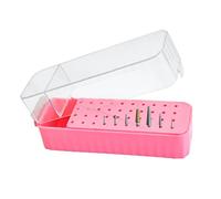 Porta Del Bit Unghie - Custodia Per Trapano Per Unghie A 40 Buche | Organizzatore Di Bit, 15,2 X 4,5 X 6,3 Cm Casta Di Visualizzazione Del Coperchio Trasparente Punta Di Macinazione A Prova Di Polvere
