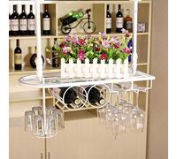 Porta del bottiglia, porta bottiglia montato a parete - moderna portabole in vetro a sospensione di ferro pianta decorativa per bar, fioriera, ripiani di scaffalature, cucina o cantina del vino