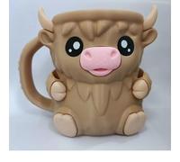 Porta del cappuccio for gelati for mucca 'Highland, tazza di gelato stampata in 3D, supporto for la tazza di gelato carina, contenitore di raffreddamento for utensili da cucina (H)