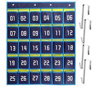 Porta del cellulare Classroom Numerated Classroom Taked Chart con ganci Tasca tascabile per porte a muro Calendario tascabile non tessuto per il calendario dell'avvento di Natale in classe, 30 tasche