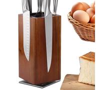Porta Del Coltello Magnetico - Porta Del Coltello A Rotazione A 360 °, Blocco Di Coltelli In Legno, Supporto Magnetico A Doppia Faccia | Di Magazzino Da Cucina Per Cuocere Cuochi Chef Cucina Clu