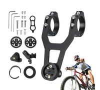 Porta del computer in bicicletta - robusto per biciclette con supporto per la torcia per bici da corsa | Clip di sterzo in acciaio inossidabile, per contatori di velocità per gare estern