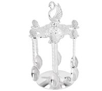 Porta del cucchiaio da caffè Swan, set agitatore in lega di zinco, supporto per accessori con finitura d'argento per stazioni da dessert per ufficio per feste caffè