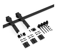 Porta del Fienile, Kit guida for porta scorrevole a doppia piega da 3/3,3 piedi, adatto for porte doppie, kit ferramenta for porta scorrevole for impieghi gravosi(3FT 91CM Rail Kit)